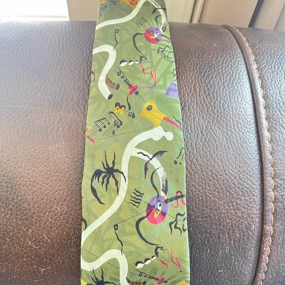 Pazzo silk tie music guitar artsy abstract